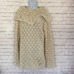 Forenza vintage crochet Cream sweater size XL